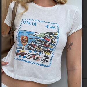 Princess Polly White Italia Graphic Tee